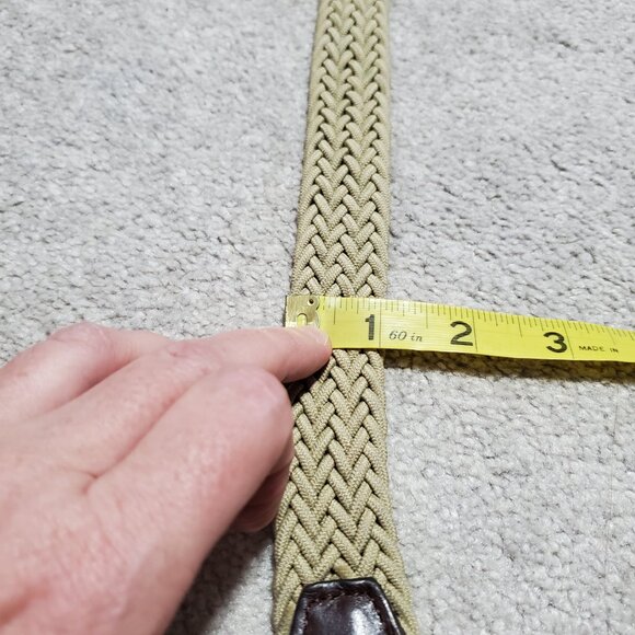 UNBRANDED Genuine Leather Stretch Woven Cord Belt Braided Tan Brown Unisex 42 - Picture 8 of 8
